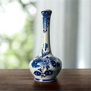 Vintage Royal Goedewaagen Blue Delft Bud Vase 6" | Hand Painted Dutch Pottery